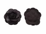 (image for) Black faux leather rose 2 1/2"