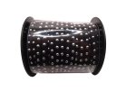 (image for) Faux leather lacing with silver studs - Black