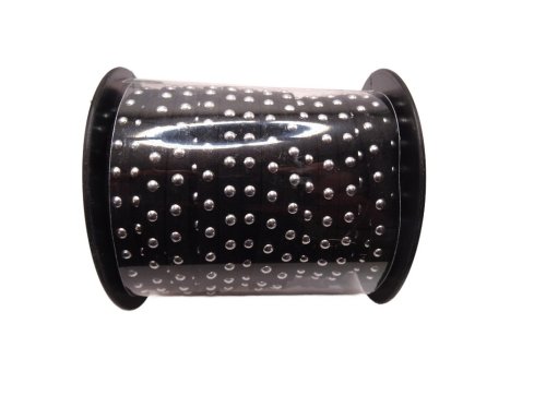 (image for) Faux leather lacing with silver studs - Black