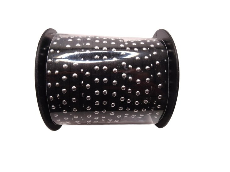 (image for) Faux leather lacing with silver studs - Black