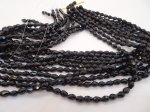 (image for) Black pear shaped faceted crystals 5x8mm #1619B