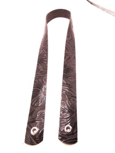 (image for) Embossed leather hat band - Black/Gray