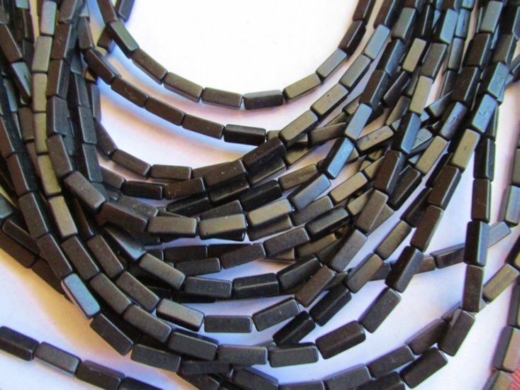 (image for) Black square tube beads 4x12mm #1817