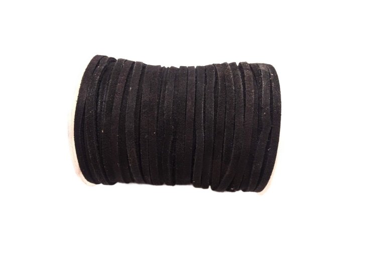 (image for) Leather Suede lacing 3mm 50 meter spool - Black