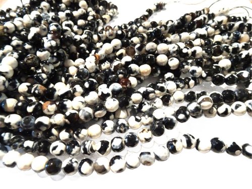 (image for) Black and white agate round 8mm #1857
