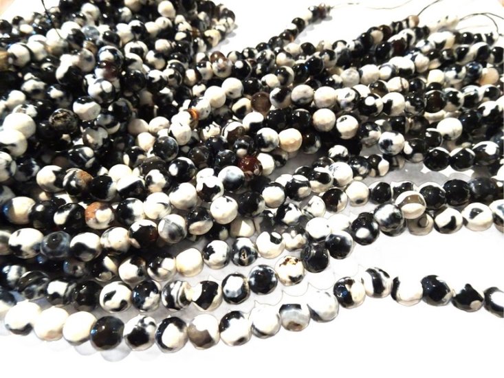 (image for) Black and white agate round 8mm #1857