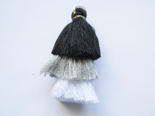 (image for) Black grey white silk tassle #BLTASS