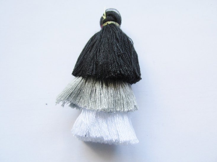 (image for) Black grey white silk tassle #BLTASS