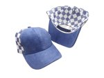 (image for) Checkered Mesh snap back cap - Med Blue