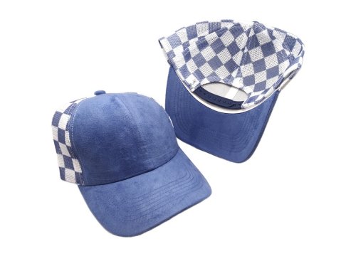 (image for) Checkered Mesh snap back cap - Med Blue