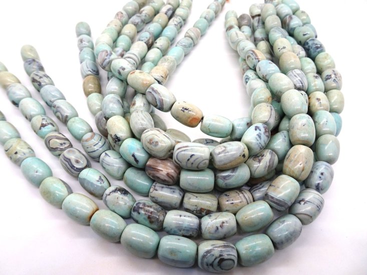 (image for) Seafoam barrel beads 9x14mm #TU-1016