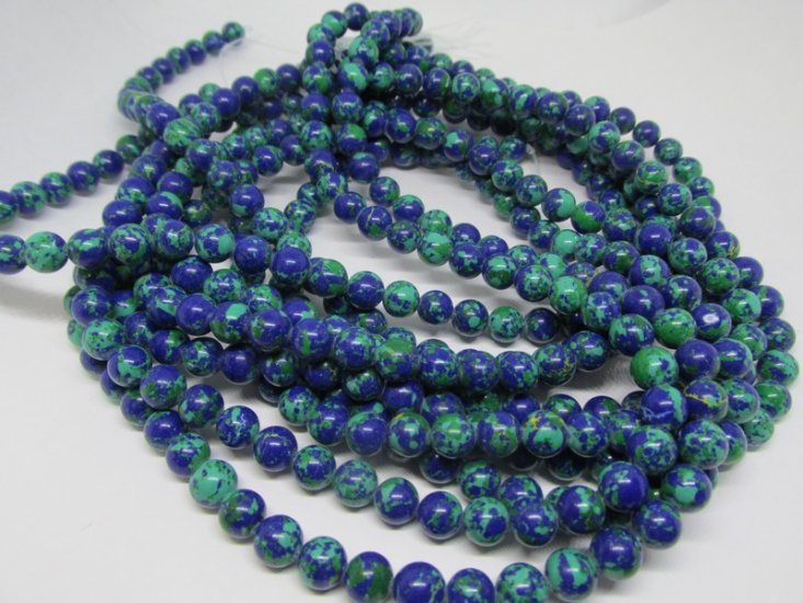 (image for) Blue, green dyed Jasper 8mm #1808B