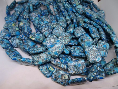 (image for) Turquoise composite rectangle 18x25mm #1524B
