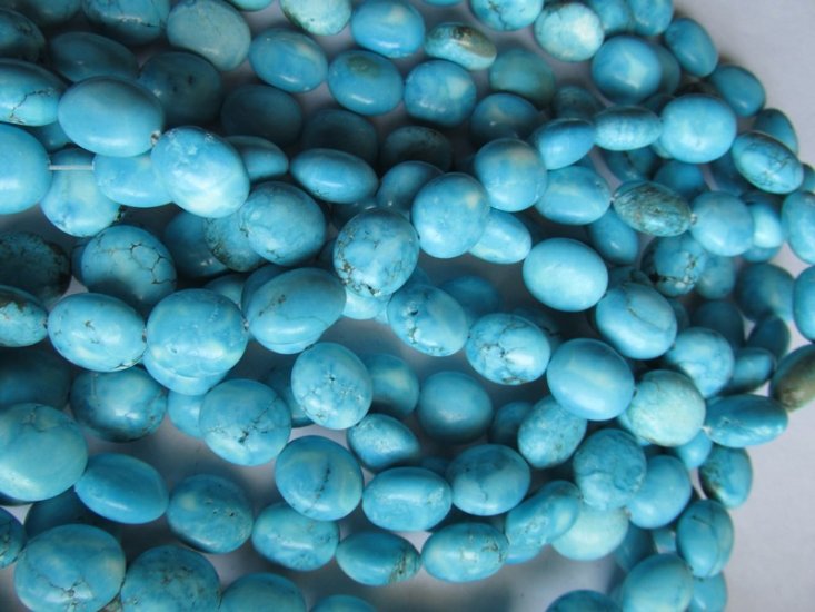 (image for) Blue oval smooth nugget 16mm #1755