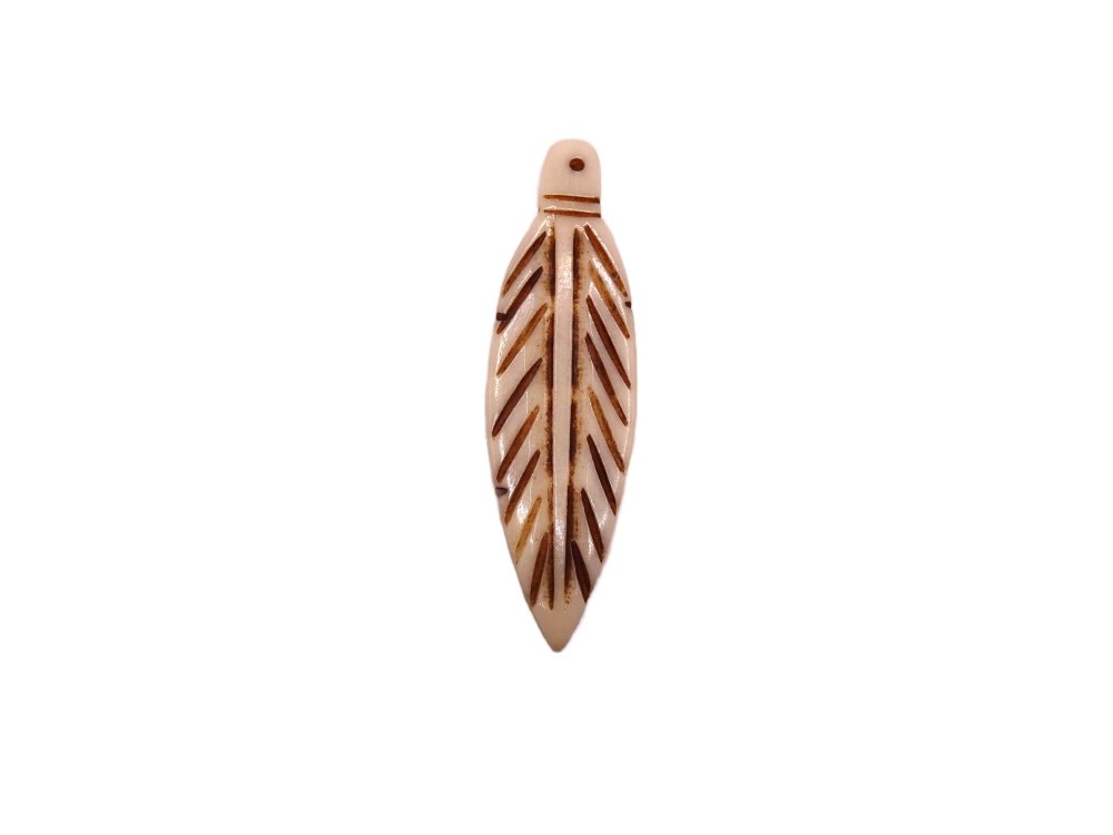 (image for) Feather - bone pendant #BS-CH124