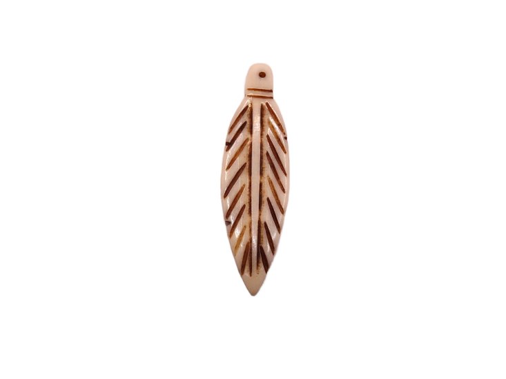 (image for) Feather - bone pendant #BS-CH124