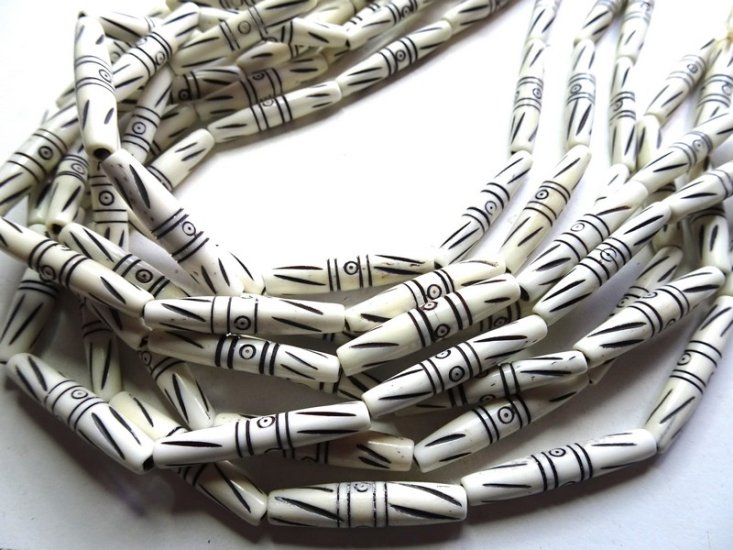 (image for) Bone long tube beads #1089-B