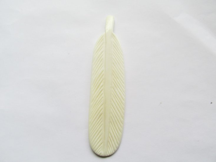 (image for) Bone feather 5" hole side to side at the top #MISC-10B