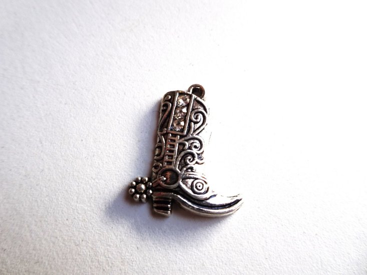 Cowboy Boot w/Crown Metal Cutout Pendant #RR002CR-B