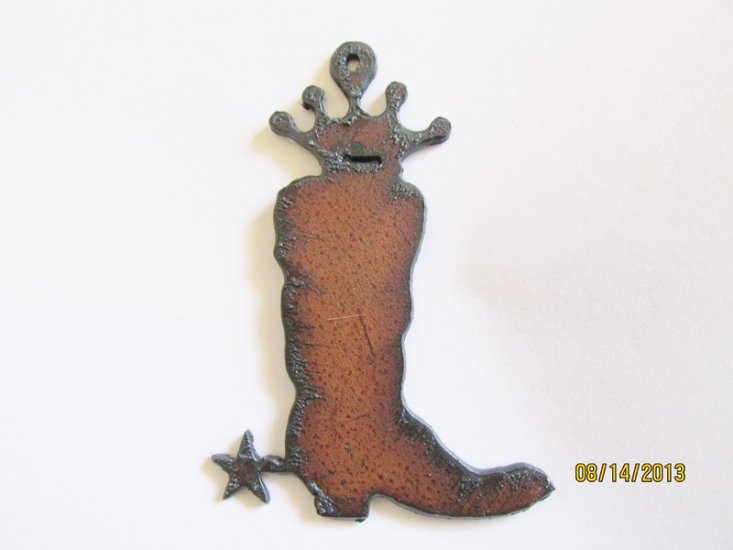 Modal Additional Images for Cowboy Boot w/Crown Metal Cutout Pendant #RR002CR-B