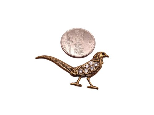 (image for) Brass vintage Bird with Swarovski crystals #HM-15