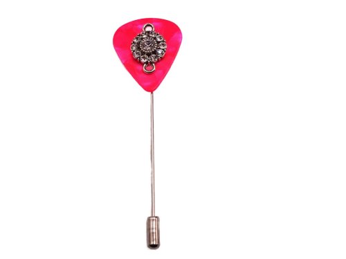 (image for) Guitar pick hat pin - Pink #hatpin-7