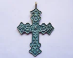 (image for) Turquoise patina cross jewelry pendant #MP-3