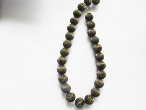 (image for) Bronze fluted aluminum spacer beads 12mm #1362B