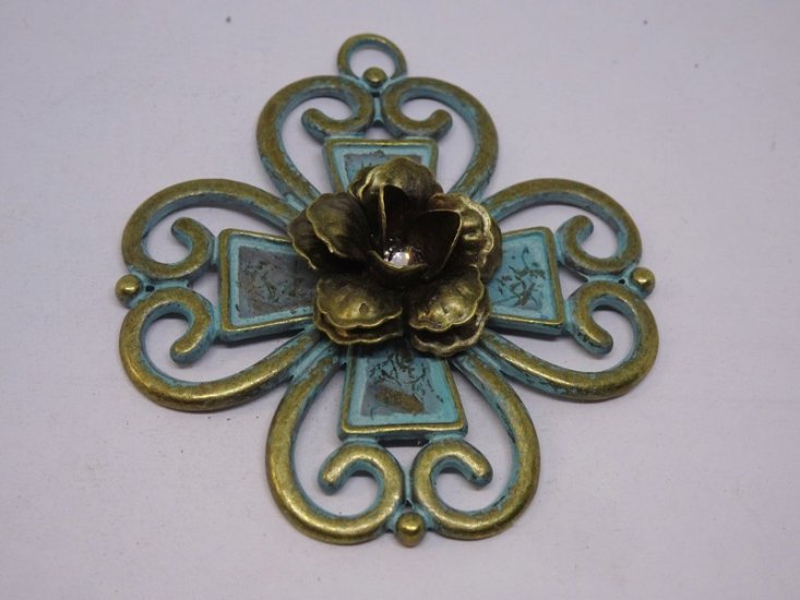 (image for) Cross with rose #RM-403