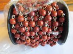 (image for) Bead Chain - Brown/silver wire 6mm (1 FT)