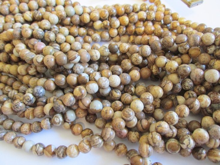 (image for) Brown picture jasper rounds #TU1375-14