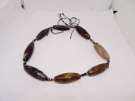 (image for) Brown agate shaped tube beads 14x38mm #1636A