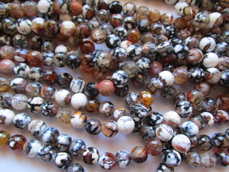 (image for) Brown, black and white Agate rounds 10mm #1277