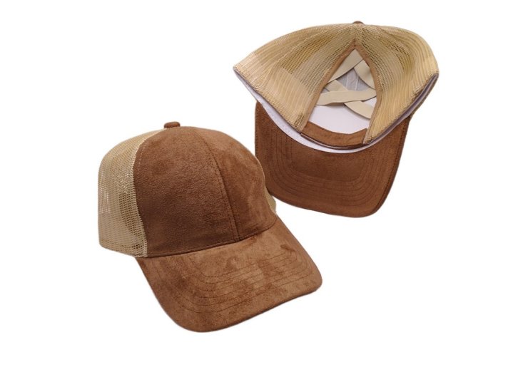 (image for) Pony Tail criss cross Mesh back cap - Brown Pony
