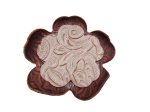 (image for) Curled Leather flower two tone #Brown.light tan