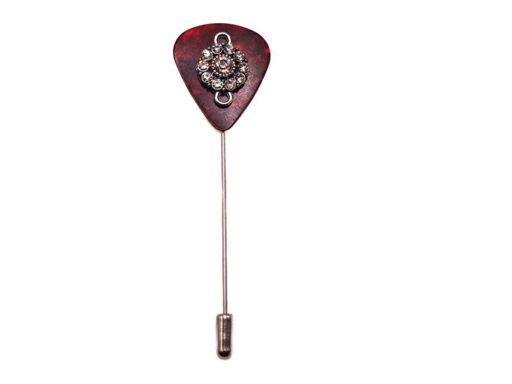 (image for) Guitar pick hat pin - Brown #hatpin-11