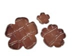 (image for) Brown leather flower set (3pcs)