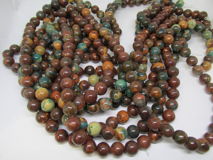 (image for) Brown Serpentine Jasper 10mm round #1044-tu