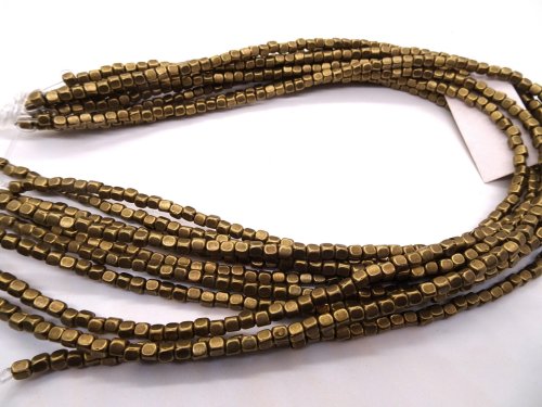 (image for) Gold brushed hematite spacer beads 4mm #SS1054