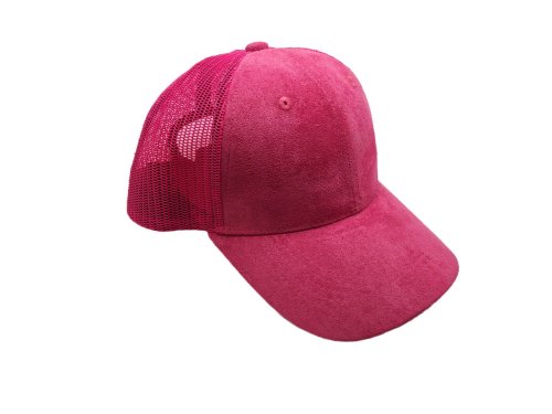 (image for) Vegan suede Mesh snap back baseball cap - MESH Bubblegum pink