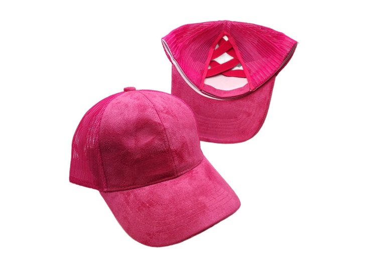 (image for) Pony Tail criss cross Mesh back cap - Bubblegum Pink Pony