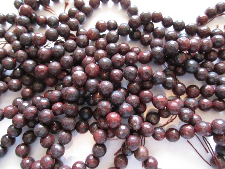 (image for) Burgandy faceted Agate rounds 10mm #1751