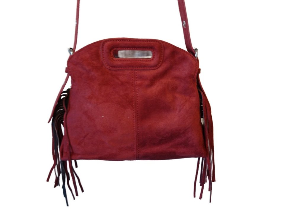 (image for) Burgundy Vegan Suede small Cross Body purse - Burgundy