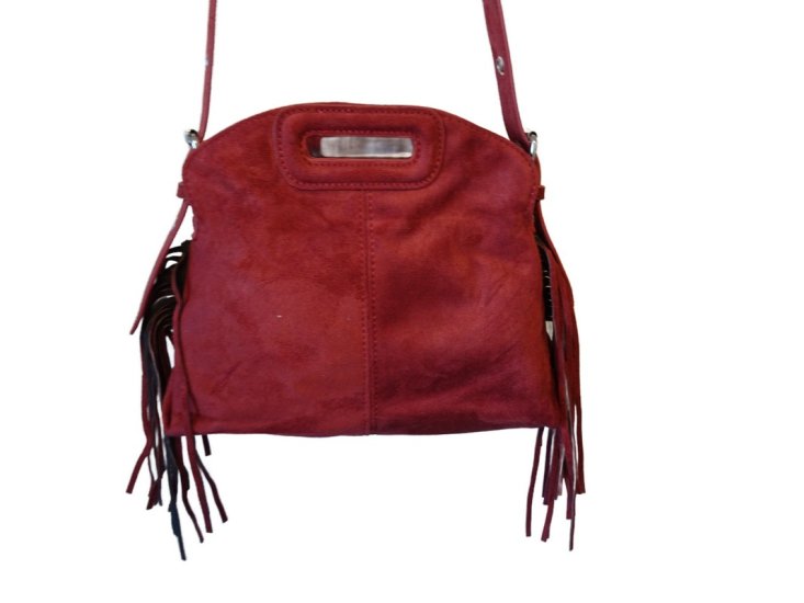 (image for) Burgundy Vegan Suede small Cross Body purse - Burgundy
