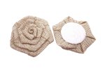 (image for) Tan Burlap flower hat embellishment glue on