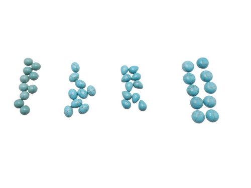 (image for) Bundle 40pcs flat back Turquoise cabochons