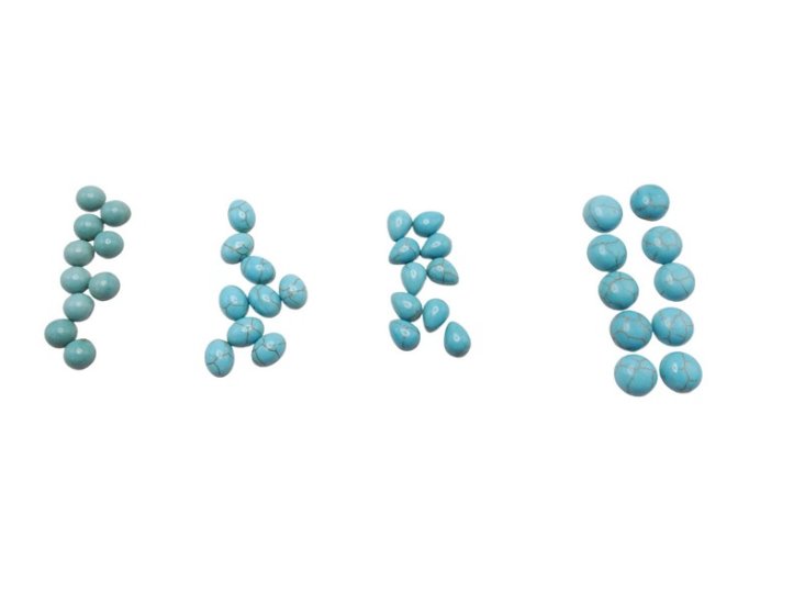 (image for) Bundle 40pcs flat back Turquoise cabochons