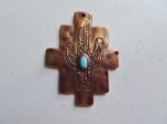 (image for) Cactus southwest copper pewter pendant#MP-123B