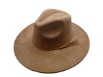 (image for) Vegan suede Wide brim hat - CAMEL TAN