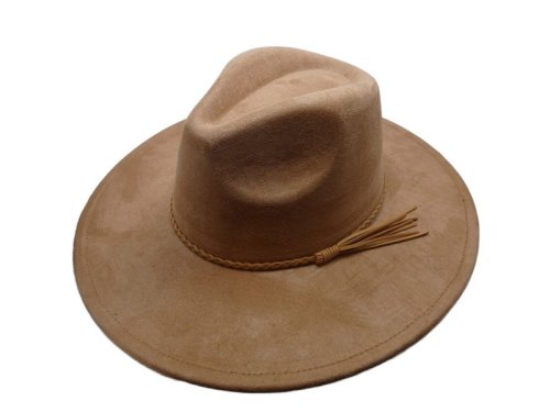 (image for) Vegan suede Wide brim hat - CAMEL TAN
